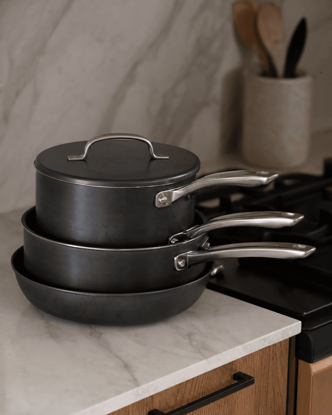 Calphalon Premier Space-Saving 10-Piece Set — hero shot